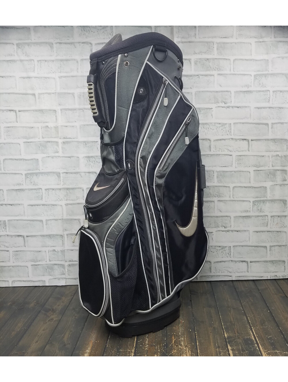 NIKE 14 Way Golf Cart Bag Black Gray Grey Shoulder Carry Strap 35" Tall